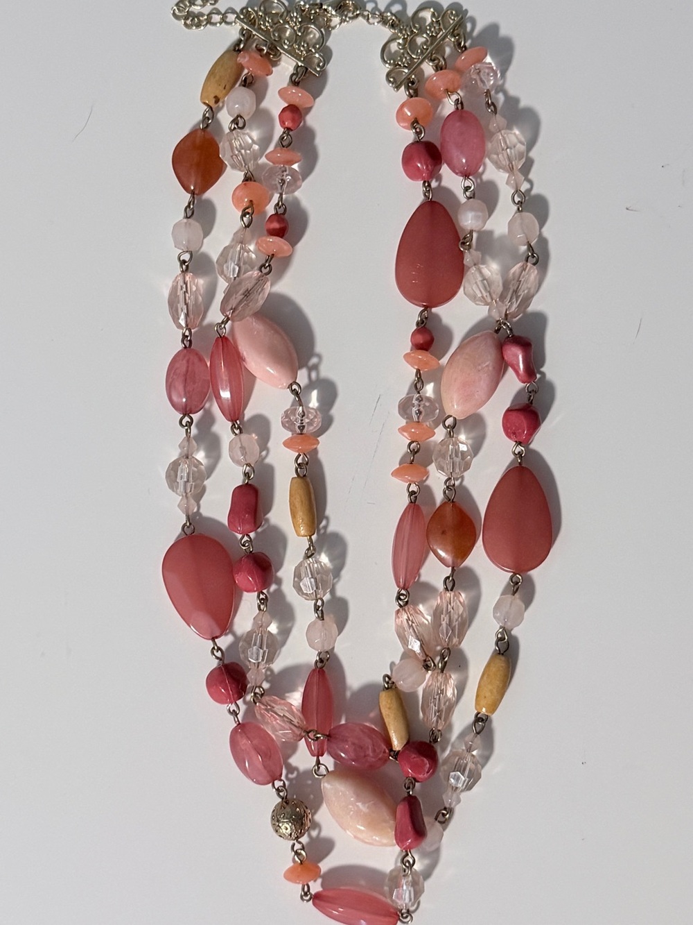 Multi-Strand Pink Beaded Women’s Necklace